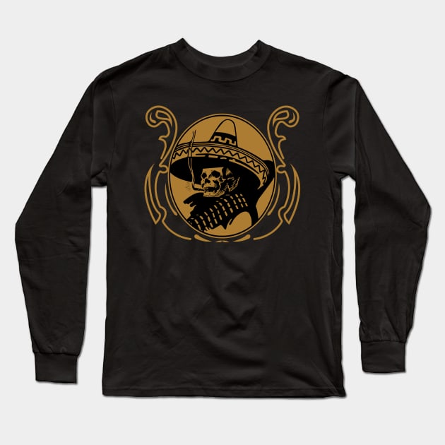 graphic sombrero coboy skull Long Sleeve T-Shirt by jeffstore